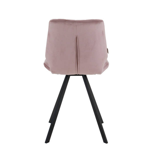 MaxxHome Eetkamerstoelen - Eetkamerstoelen set van 2 - Stoffen Stoelen - Roze