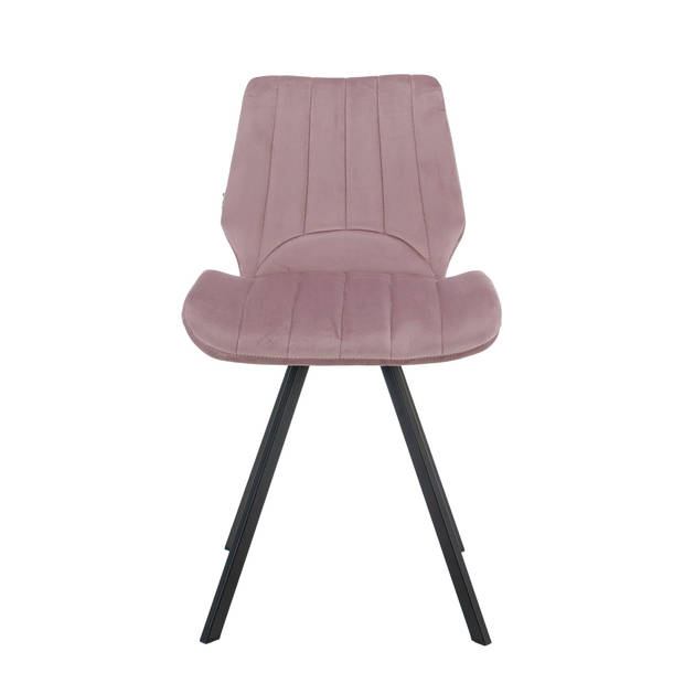 MaxxHome Eetkamerstoelen - Eetkamerstoelen set van 2 - Stoffen Stoelen - Roze