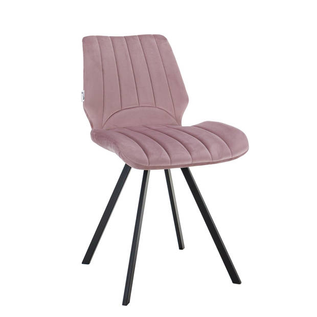 MaxxHome Eetkamerstoelen - Eetkamerstoelen set van 2 - Stoffen Stoelen - Roze