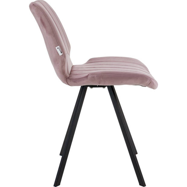 MaxxHome Eetkamerstoelen - Eetkamerstoelen set van 2 - Stoffen Stoelen - Roze