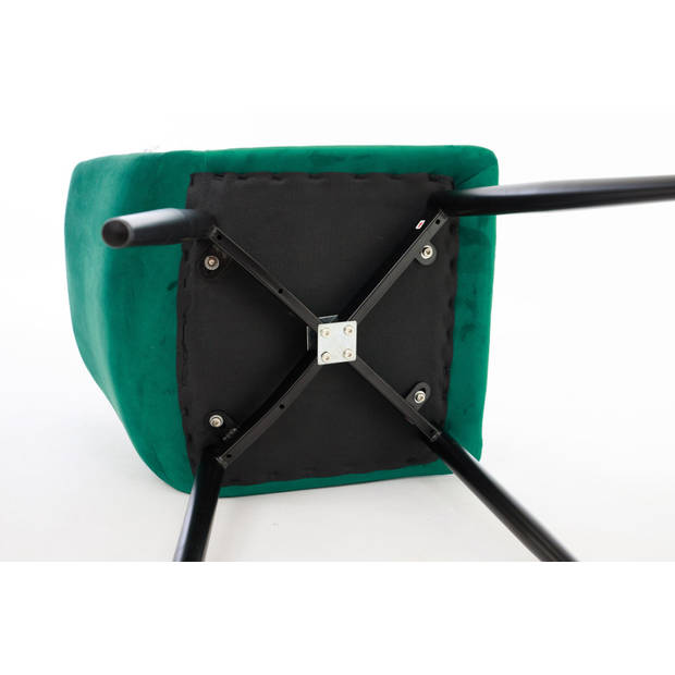 MaxxHome Eetkamerstoel - Eetkamerstoelen set van 2 - Velvet/Stoffen Stoel - Groen