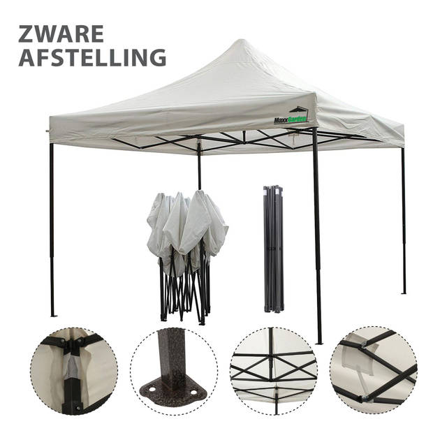 MaxxGarden Easy-up Partytent - 3x3m - Stalen Frame - wit