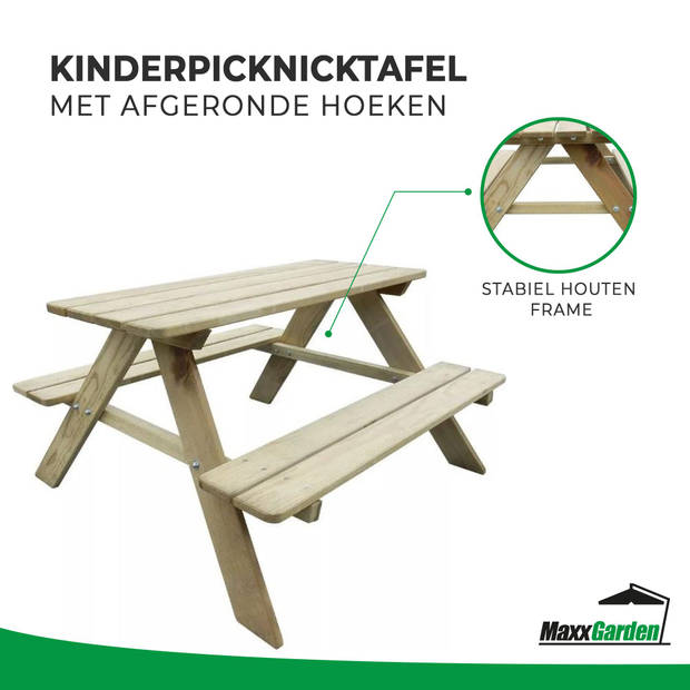 MaxxGarden Kinder Picknicktafel - 90x79x50cm - Hout