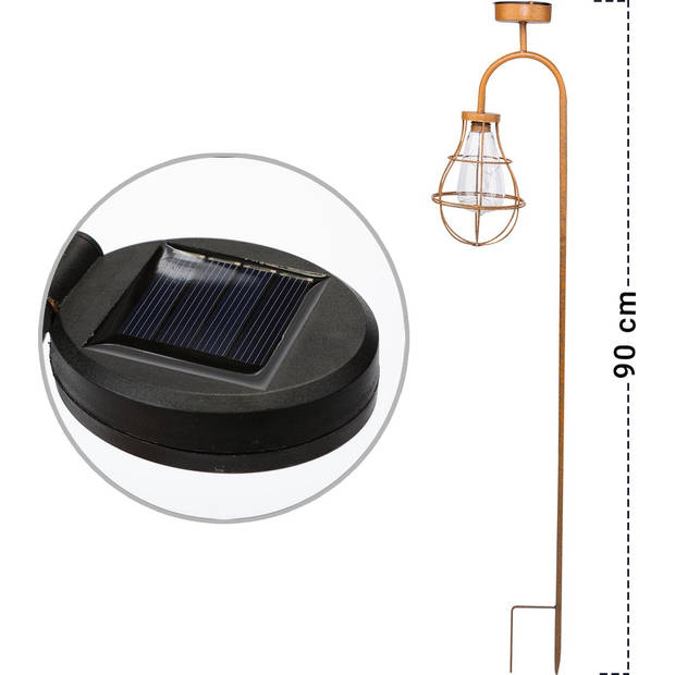 MaxxGarden Solar Stalamp - Roest - 17x90cm - 2 stuks