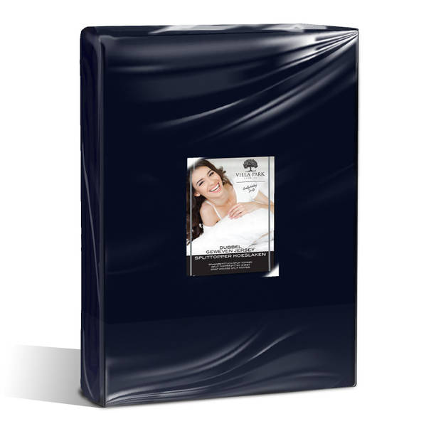 Nightsrest VP Dubbel Jersey Split Topper Hoeslaken - Donkerblauw Maat: 140x200/220 + 12cm