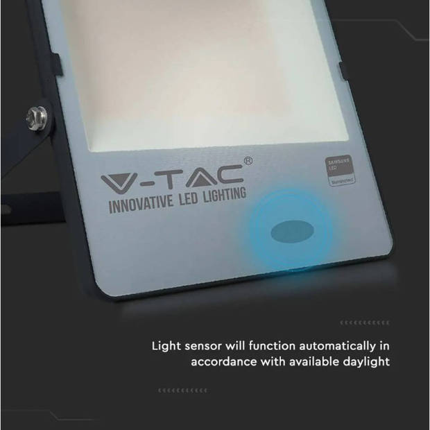 V-TAC VT-272 LED Schijnwerpers met Fotocelsensor - Zwart - Samsung - IP65 - 200W - 20000 Lumen - 3000K - 5 Jaar