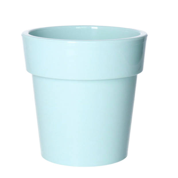 Basic plantenpot/bloempot kunststof dia 15 cm/hoogte 15 cm pastel groen - Plantenpotten