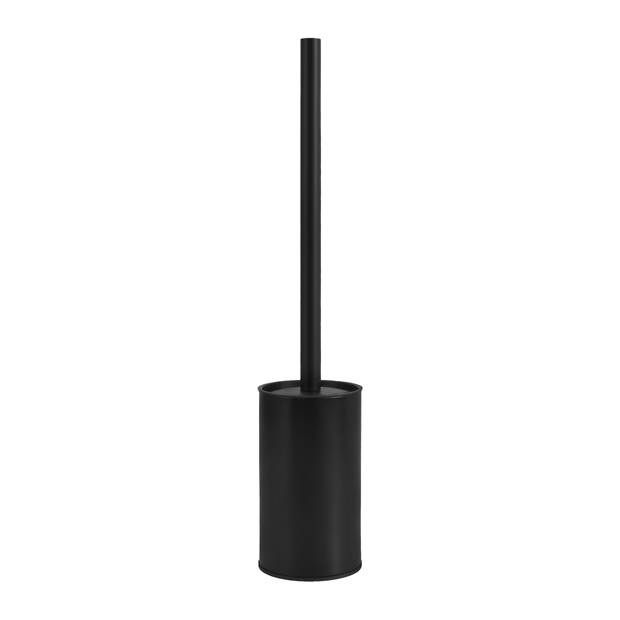 QUVIO Toiletborstelhouder met borstel - 41 x 8 cm - RVS + Plastic - Zwart