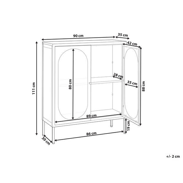 Beliani SARRE - Sideboard-Zwart-Staal