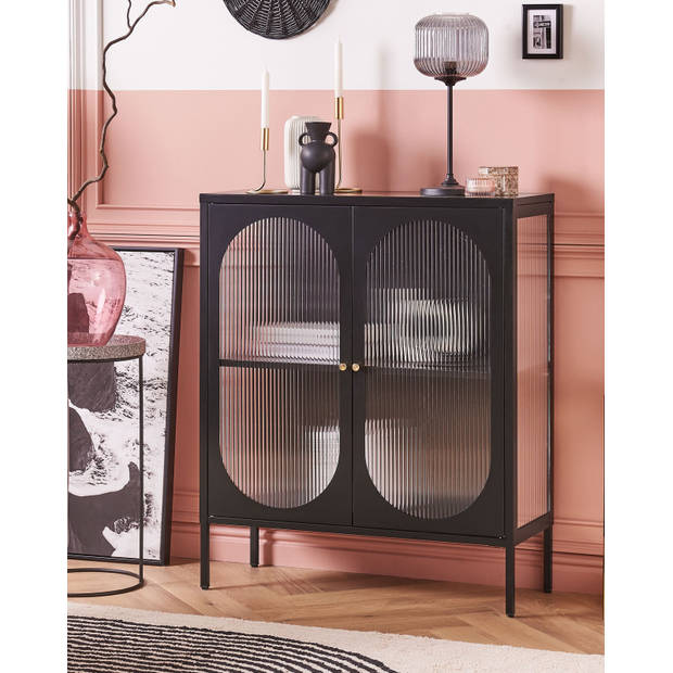 Beliani SARRE - Sideboard-Zwart-Staal