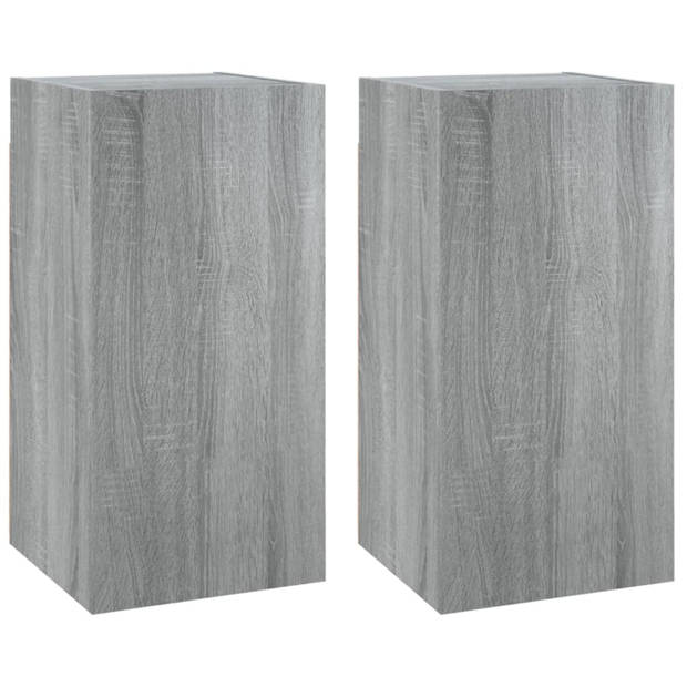 vidaXL Tv-meubelen 2 st 30,5x30x60 cm bewerkt hout grijs sonoma eiken