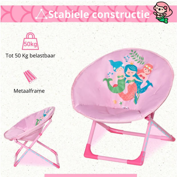 Vouwstoel kind - Campingstoel - Kinderstoel - Roze - Ø50 x 49H cm