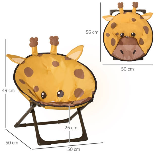Vouwstoel kind - Campingstoel - Kinderstoel - Geel - Ø50 x 49H cm