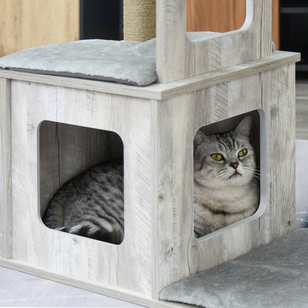 Krabpaal - Kattenspeeltjes - Kattenhuis - Katten - Grijs - 67 x 38.5 x 114 cm