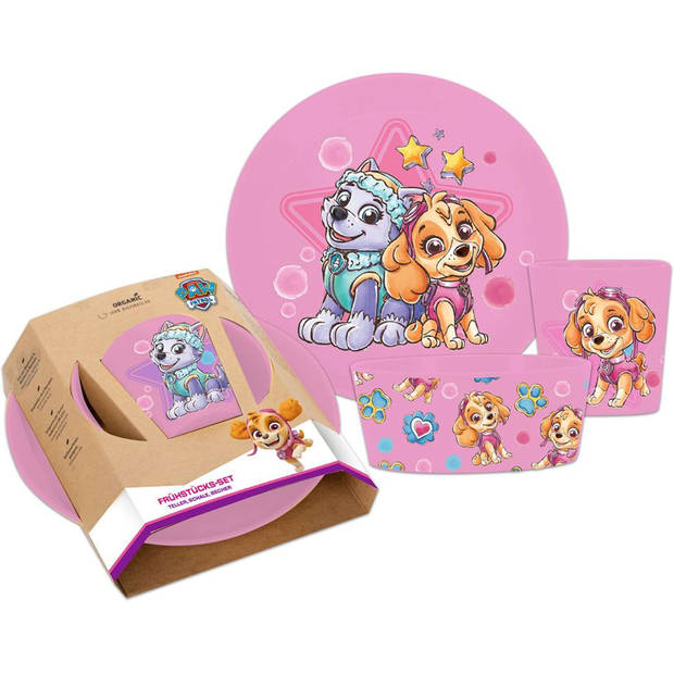 Koziol Bio-Circulair - Connect Set Beker Schaal en Bord Paw Patrol - Gerecycled Zonnebloemolie - Multicolor