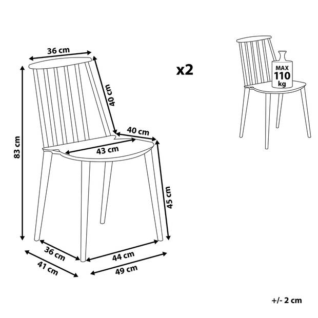 Beliani VENTNOR - Eetkamerstoel-Wit-Synthetisch materiaal