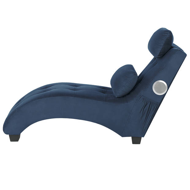 Beliani SIMORRE - Chaise longue-Blauw-Fluweel