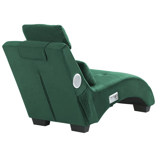 Beliani SIMORRE - Chaise longue-Groen-Fluweel