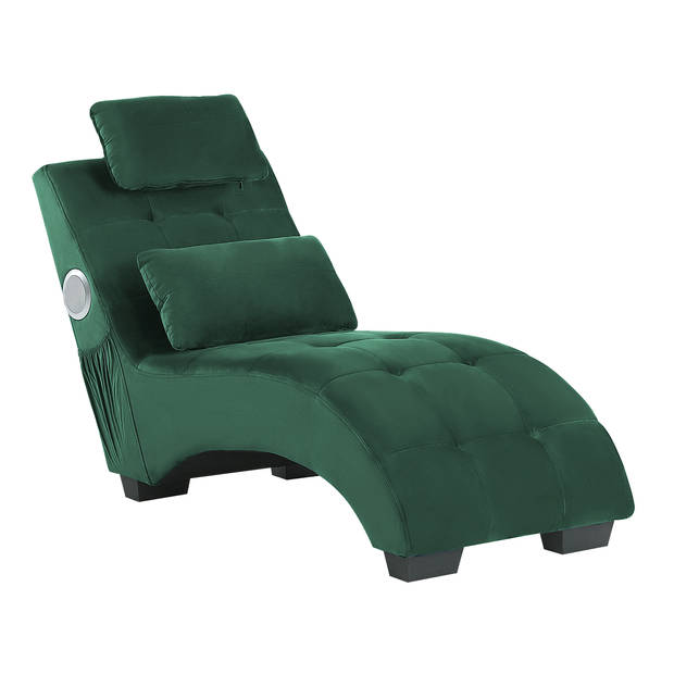 Beliani SIMORRE - Chaise longue-Groen-Fluweel