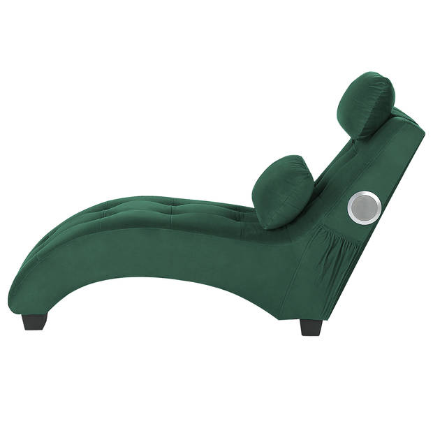 Beliani SIMORRE - Chaise longue-Groen-Fluweel