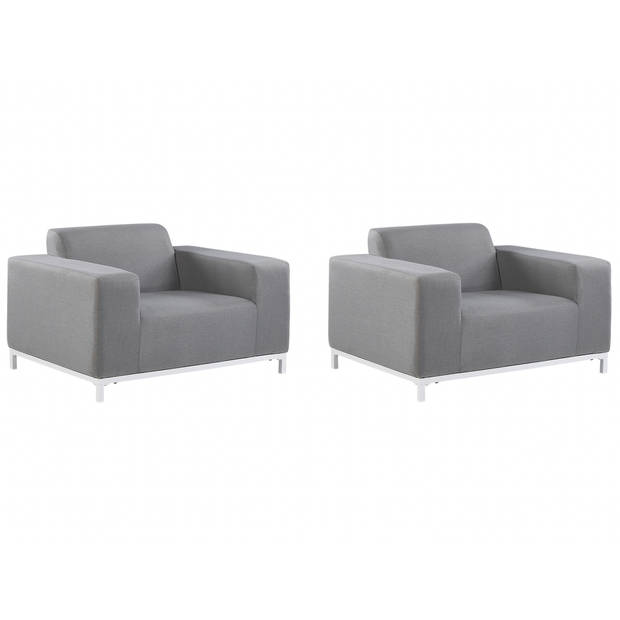 Beliani ROVIGO - Fauteuil-Grijs-Polyester