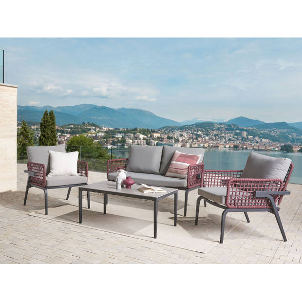 Beliani SCIACCA - Loungeset-Grijs-Aluminium