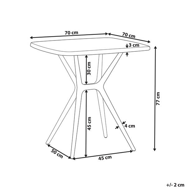 Beliani SERSALE - Tuintafel-Wit-Synthetisch materiaal