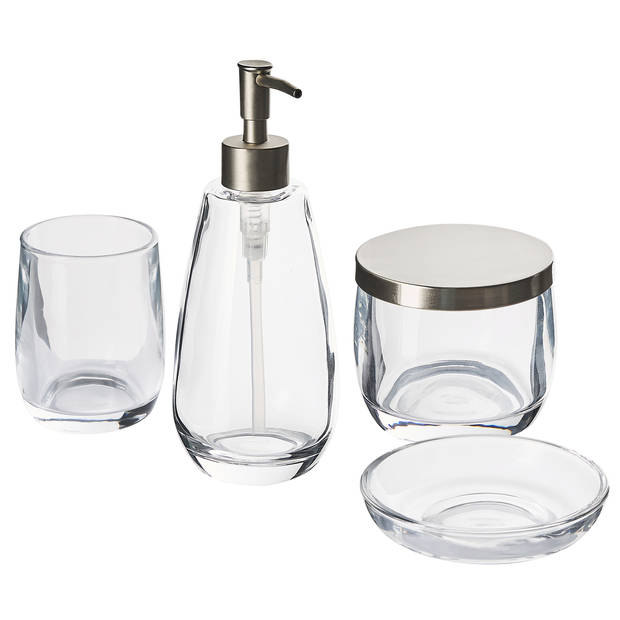 Beliani SONORA - Badkameraccessoire set-Transparant-Glas