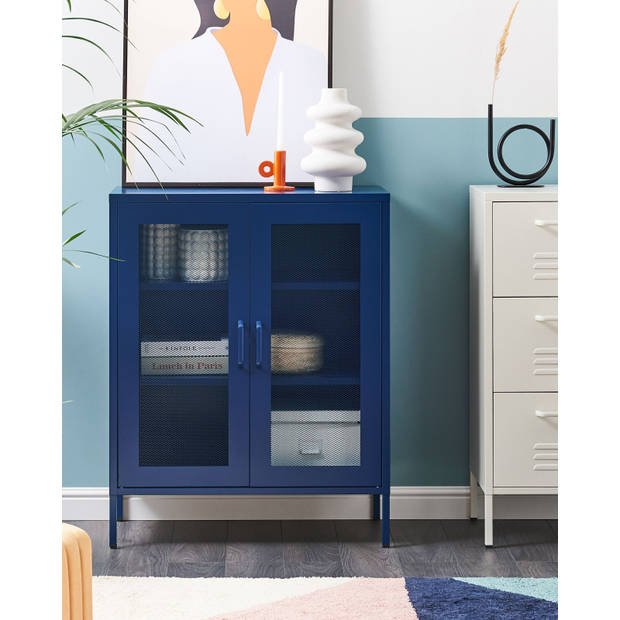 Beliani WAKATIPU - Sideboard-Blauw-Staal