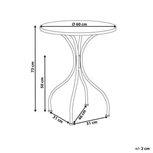 Beliani CARIATI - Tuintafel-Zwart-IJzer