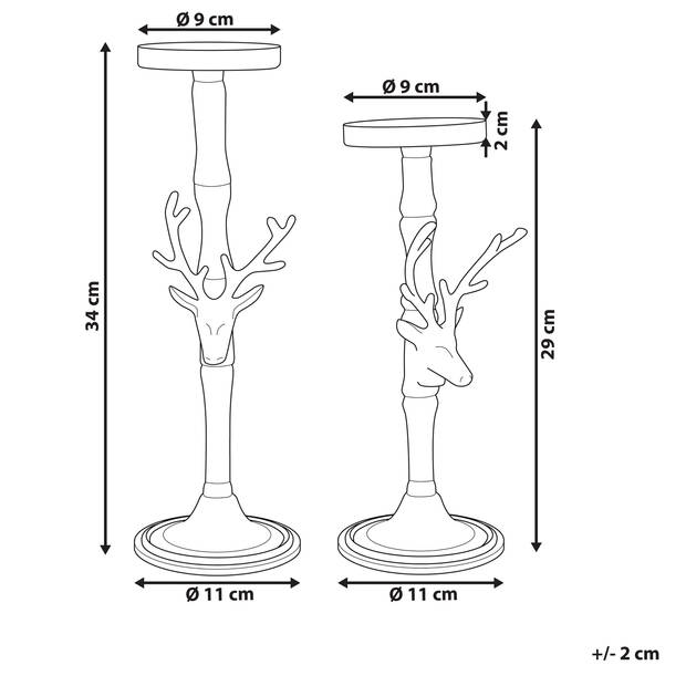 Beliani TIKAL - Kandelaar-Zilver-Aluminium