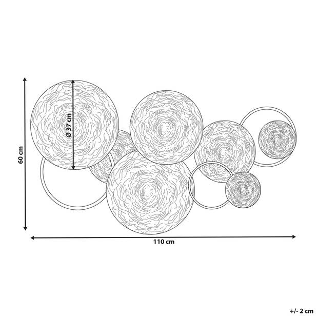 Beliani VANADIUM - Wanddecoratie-Zilver-IJzer