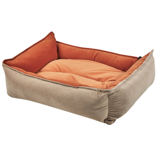 Beliani IZMIR - Dierenbedje-Beige-Fluweel