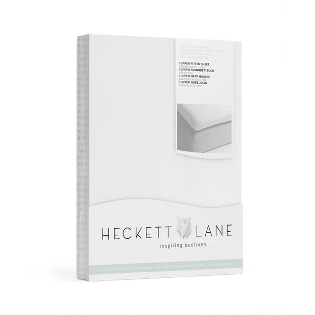 Heckett & Lane Elementi Topper Hoeslaken Katoen Satijn - white 200x200cm