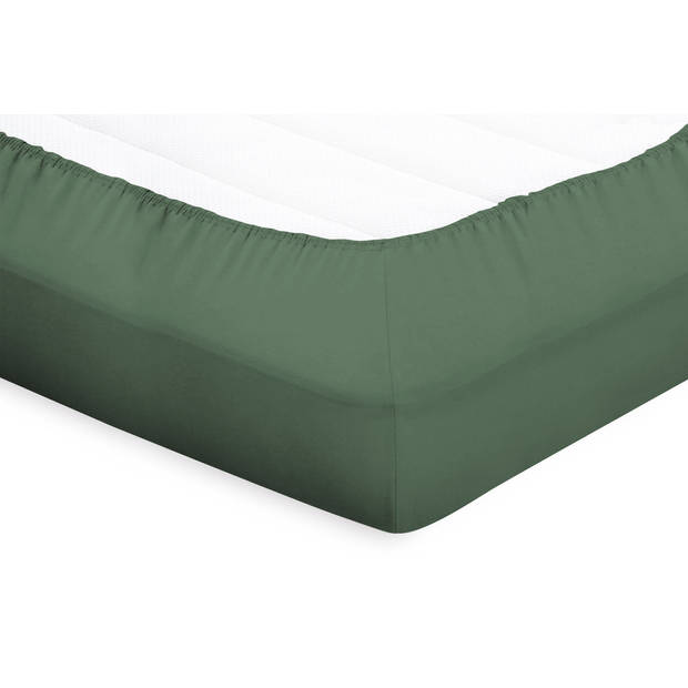 Elegance Topper Hoeslaken Katoen Perkal - grenat green 180x210/220cm