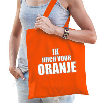 Ik juich voor oranje supporter tas voor dames en heren - EK/ WK voetbal / Koningsdag - Feest Boodschappentassen