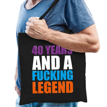 40 year legend kado tas zwart voor heren - Feest Boodschappentassen