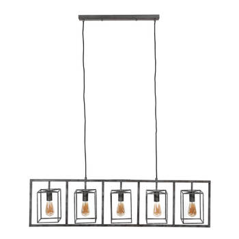 Hoyz - Hanglamp Cubic Tower - 5 Lampen - Grijs/Zwart - 130x15x150