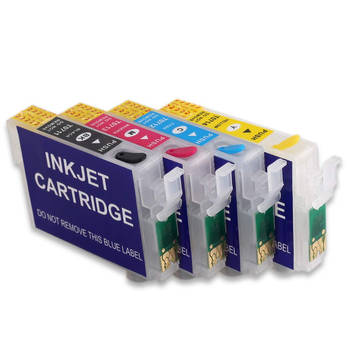 Inktmedia® - Geschikt Epson T0715 ( T0711 tot T0714 ) Navulbare cartridges (met ARC chip)