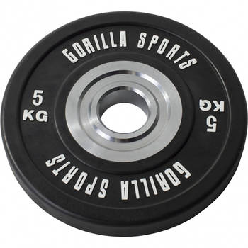 Gorilla Sports Bumper Plate - Halterschijf - 5 kg - Gripper Gietijzer 50 mm