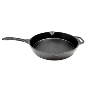 Valhal - Skillet Koekenpan Gietijzer met Steel Ø 25 cm - Gietijzer - Zwart