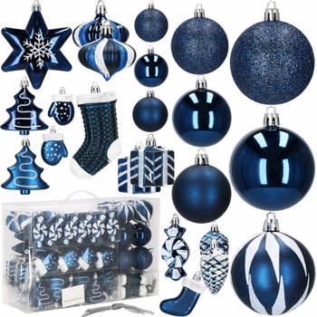 Kerstballen 77 Stuks Marineblauw