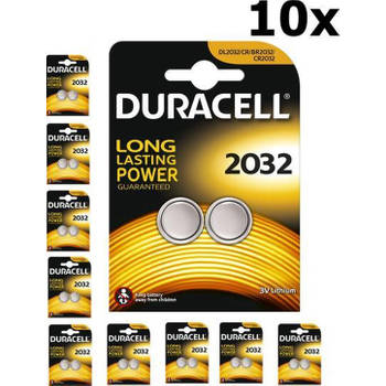 Duracell CR2032 Knoopcel Batterijen - 10 blisters a 2 stuks - 20 stuks