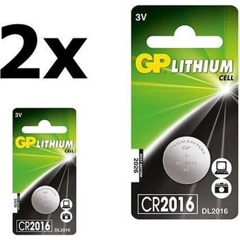 2 Stuks - GP CR2016 Professional Electronics 3V 90mAh Lithium knoopcel