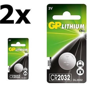 2 Stuks GP CR2032 210mAh 3V lithium batterij
