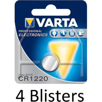 4 stuks (4 blisters a 1 st) Varta CR 1220 Wegwerpbatterij