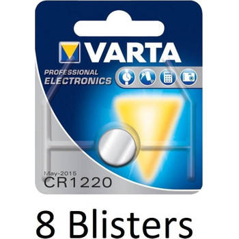8 stuks (8 blisters a 1 st) Varta CR 1220 Wegwerpbatterij
