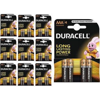 40 Stuks (10 Blisters a 4st) - Duracell Basic LR03 / AAA / R03 / MN 2400 1.5V alkaline batterij