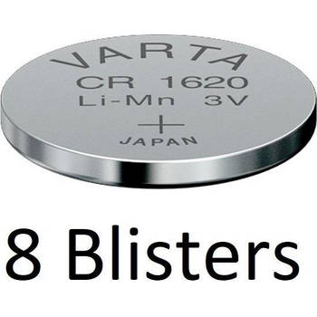 8 Stuks (8 Blisters a 1 st) Varta CR1620 Wegwerpbatterij Lithium