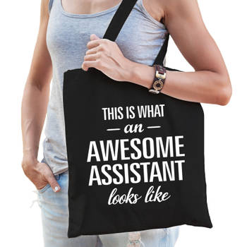 Zwart cadeau tas awesome assistant / geweldige assistent voor dames en heren - Feest Boodschappentassen